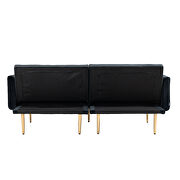 Black velvet upholstery accent sofa with metal feet by La Spezia additional picture 2