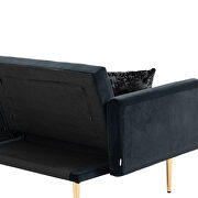 Black velvet upholstery accent sofa with metal feet by La Spezia additional picture 3