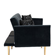 Black velvet upholstery accent sofa with metal feet by La Spezia additional picture 4