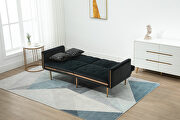 Black velvet upholstery accent sofa with metal feet by La Spezia additional picture 5