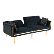 Black velvet upholstery accent sofa with metal feet by La Spezia additional picture 7