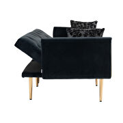 Black velvet upholstery accent sofa with metal feet by La Spezia additional picture 8