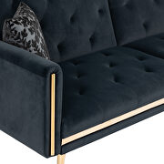 Black velvet upholstery accent sofa with metal feet by La Spezia additional picture 9
