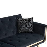 Black velvet upholstery accent sofa with metal feet by La Spezia additional picture 10