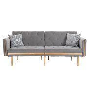 Gray velvet upholstery accent sofa with metal  feet by La Spezia additional picture 11