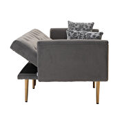 Gray velvet upholstery accent sofa with metal  feet by La Spezia additional picture 12
