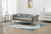 Gray velvet upholstery accent sofa with metal  feet by La Spezia additional picture 14