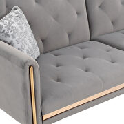 Gray velvet upholstery accent sofa with metal  feet by La Spezia additional picture 3