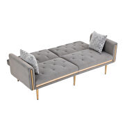 Gray velvet upholstery accent sofa with metal  feet by La Spezia additional picture 4