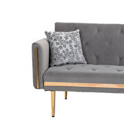 Gray velvet upholstery accent sofa with metal  feet by La Spezia additional picture 6