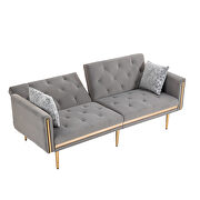 Gray velvet upholstery accent sofa with metal  feet by La Spezia additional picture 7