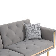 Gray velvet upholstery accent sofa with metal  feet by La Spezia additional picture 10