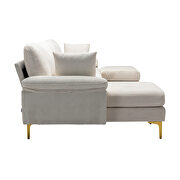 White fabric accent sectional sofa with ottoman by La Spezia additional picture 12