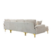 White fabric accent sectional sofa with ottoman by La Spezia additional picture 8