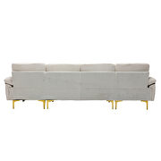 White fabric accent sectional sofa with ottoman by La Spezia additional picture 9
