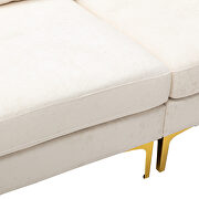 White fabric accent sectional sofa with ottoman by La Spezia additional picture 10