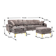 Gray fabric accent sectional sofa with ottoman by La Spezia additional picture 13