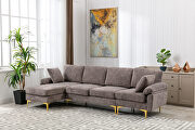 Gray fabric accent sectional sofa with ottoman by La Spezia additional picture 3