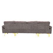 Gray fabric accent sectional sofa with ottoman by La Spezia additional picture 8