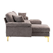 Gray fabric accent sectional sofa with ottoman by La Spezia additional picture 9