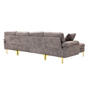 Gray fabric accent sectional sofa with ottoman by La Spezia additional picture 10