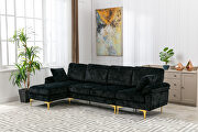 Black fabric accent sectional sofa with ottoman by La Spezia additional picture 2