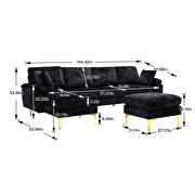 Black fabric accent sectional sofa with ottoman by La Spezia additional picture 11