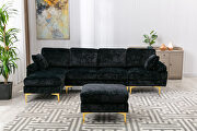 Black fabric accent sectional sofa with ottoman by La Spezia additional picture 5