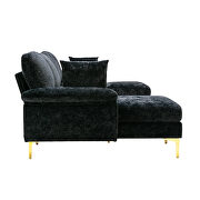 Black fabric accent sectional sofa with ottoman by La Spezia additional picture 6