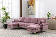 Purple fabric accent sectional sofa with ottoman by La Spezia additional picture 3