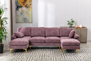 Purple fabric accent sectional sofa with ottoman by La Spezia additional picture 5