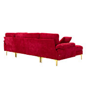Red fabric accent sectional sofa with ottoman by La Spezia additional picture 5