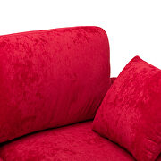 Red fabric accent sectional sofa with ottoman by La Spezia additional picture 6