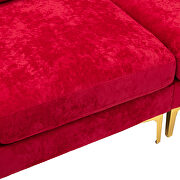 Red fabric accent sectional sofa with ottoman by La Spezia additional picture 7