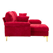 Red fabric accent sectional sofa with ottoman by La Spezia additional picture 8