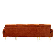 Orange fabric accent sectional sofa with ottoman by La Spezia additional picture 11