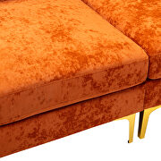 Orange fabric accent sectional sofa with ottoman by La Spezia additional picture 12