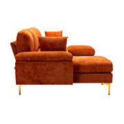 Orange fabric accent sectional sofa with ottoman by La Spezia additional picture 14