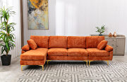 Orange fabric accent sectional sofa with ottoman by La Spezia additional picture 7