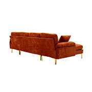 Orange fabric accent sectional sofa with ottoman by La Spezia additional picture 9