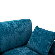 Teal blue fabric accent sectional sofa with ottoman by La Spezia additional picture 11