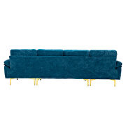 Teal blue fabric accent sectional sofa with ottoman by La Spezia additional picture 5