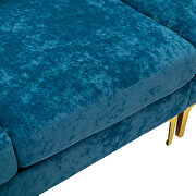 Teal blue fabric accent sectional sofa with ottoman by La Spezia additional picture 6