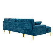 Teal blue fabric accent sectional sofa with ottoman by La Spezia additional picture 8