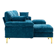 Teal blue fabric accent sectional sofa with ottoman by La Spezia additional picture 9