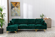 Emerald fabric accent sectional sofa with ottoman by La Spezia additional picture 2