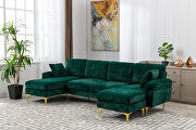 Emerald fabric accent sectional sofa with ottoman by La Spezia additional picture 3