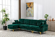 Emerald fabric accent sectional sofa with ottoman by La Spezia additional picture 4
