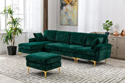 Emerald fabric accent sectional sofa with ottoman by La Spezia additional picture 5