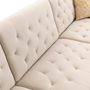 Beige velvet accent sectional sofa with reversible chaise by La Spezia additional picture 13